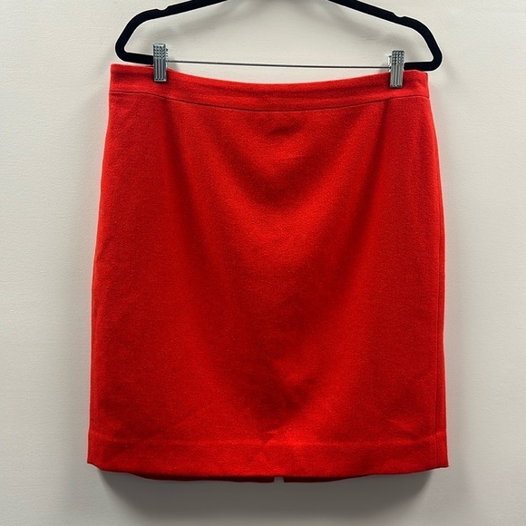 J. Crew Factory Wool Blend Pencil Skirt Red Sz 14 Valentines Preppy Timeless - Picture 1 of 7